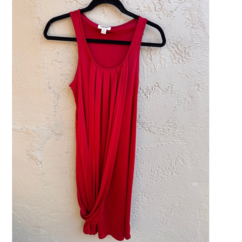 Jean Paul Gaultier Target Red Draped Pleated Sleeveless Dress XS Cocktail Party